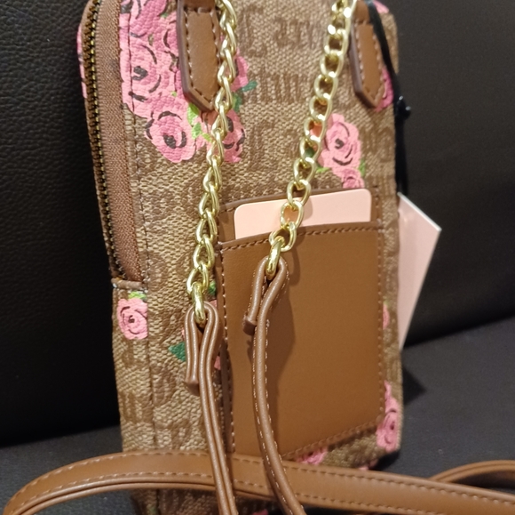 JUICY COUTURE CELLIE PINK BLOOM BROWN FORGET ME NOT CROSSBODY BAG - Picture 9 of 11